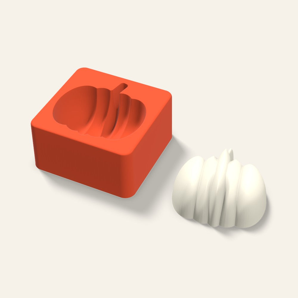 Pumpkin Candle Mold, 3 x 1.5 Inch, 3D render