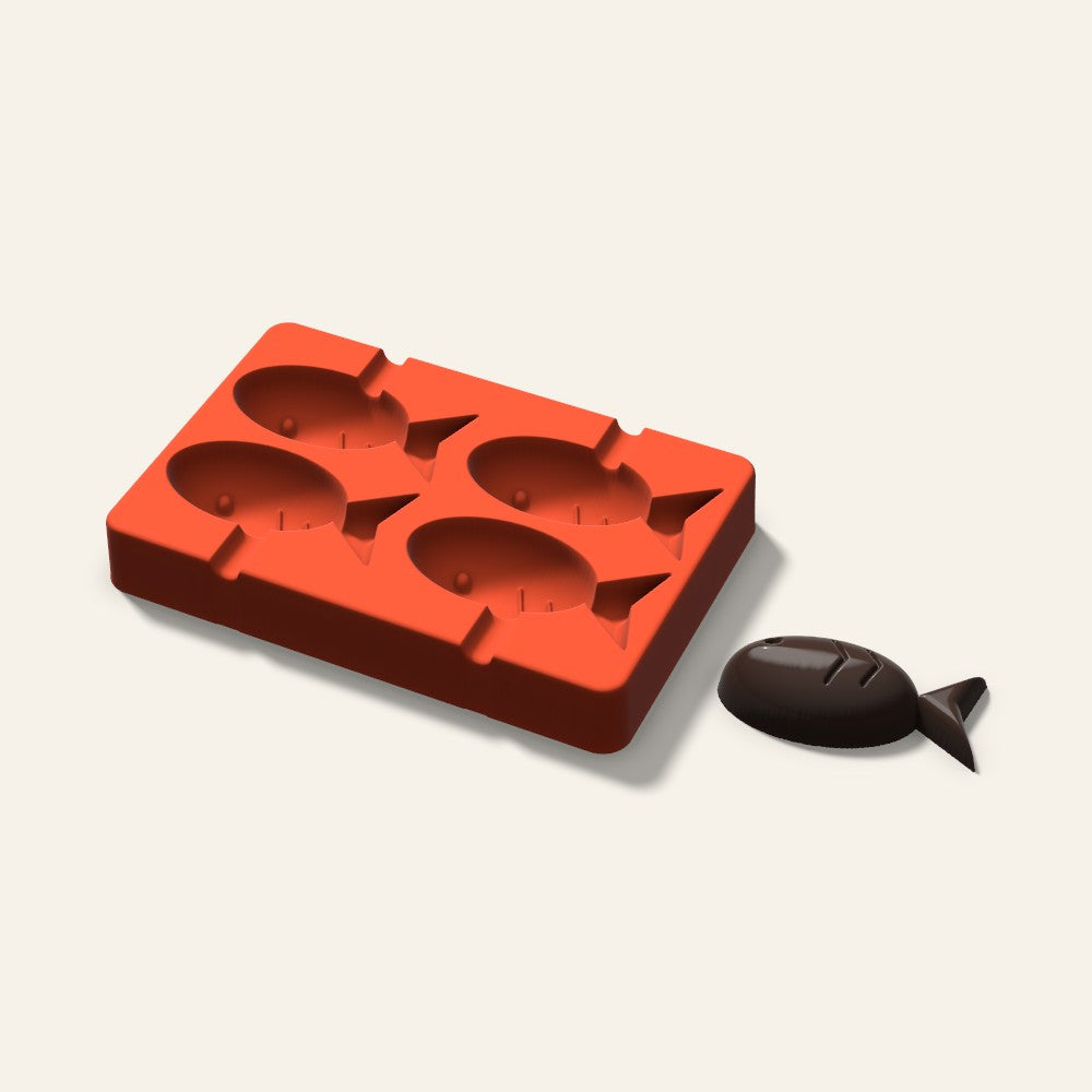 Fish Cakesicle Mold, 3 Inch, 4 Cavity, 3D render