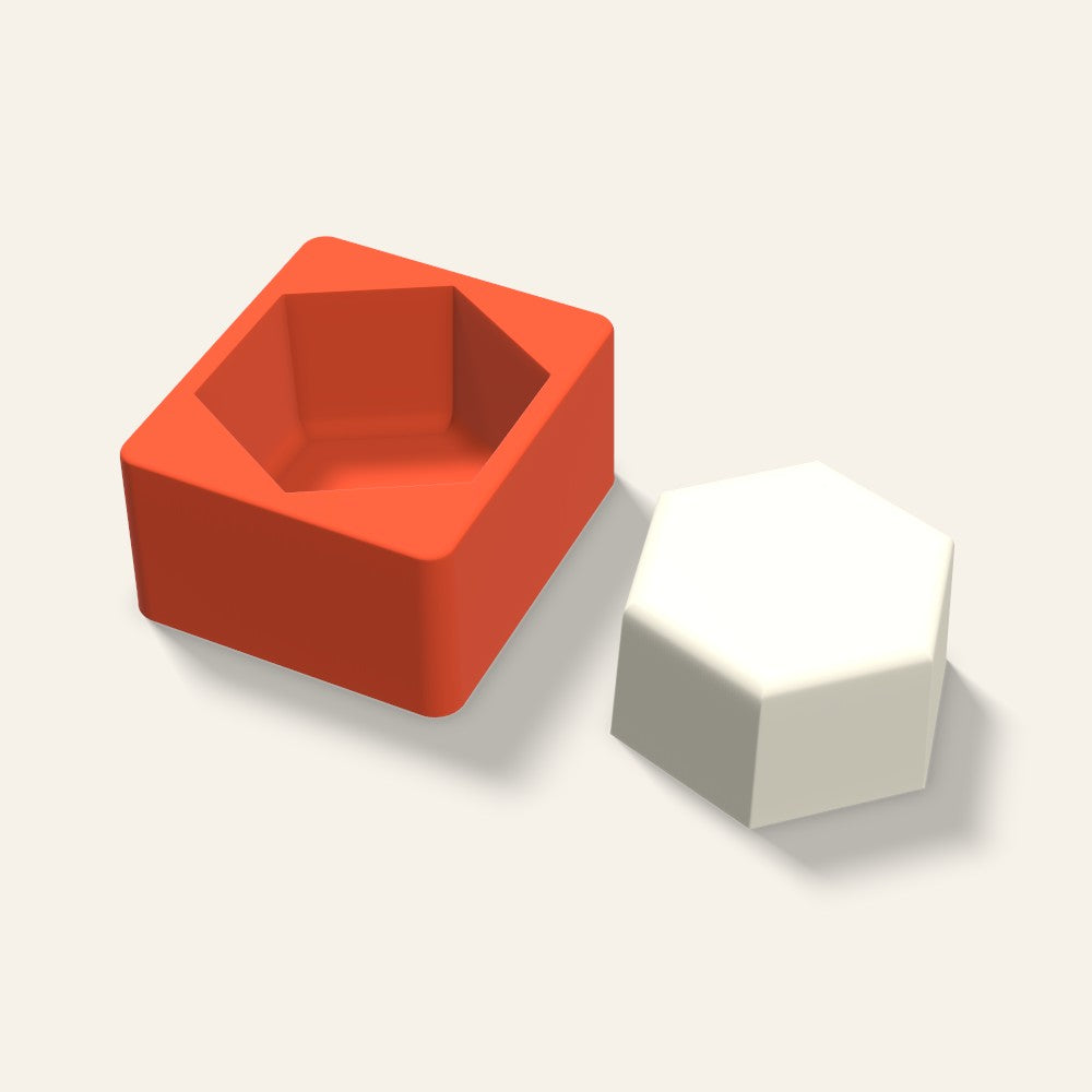 Hexagon Candle Mold, 4 x 2 Inch, 3D render