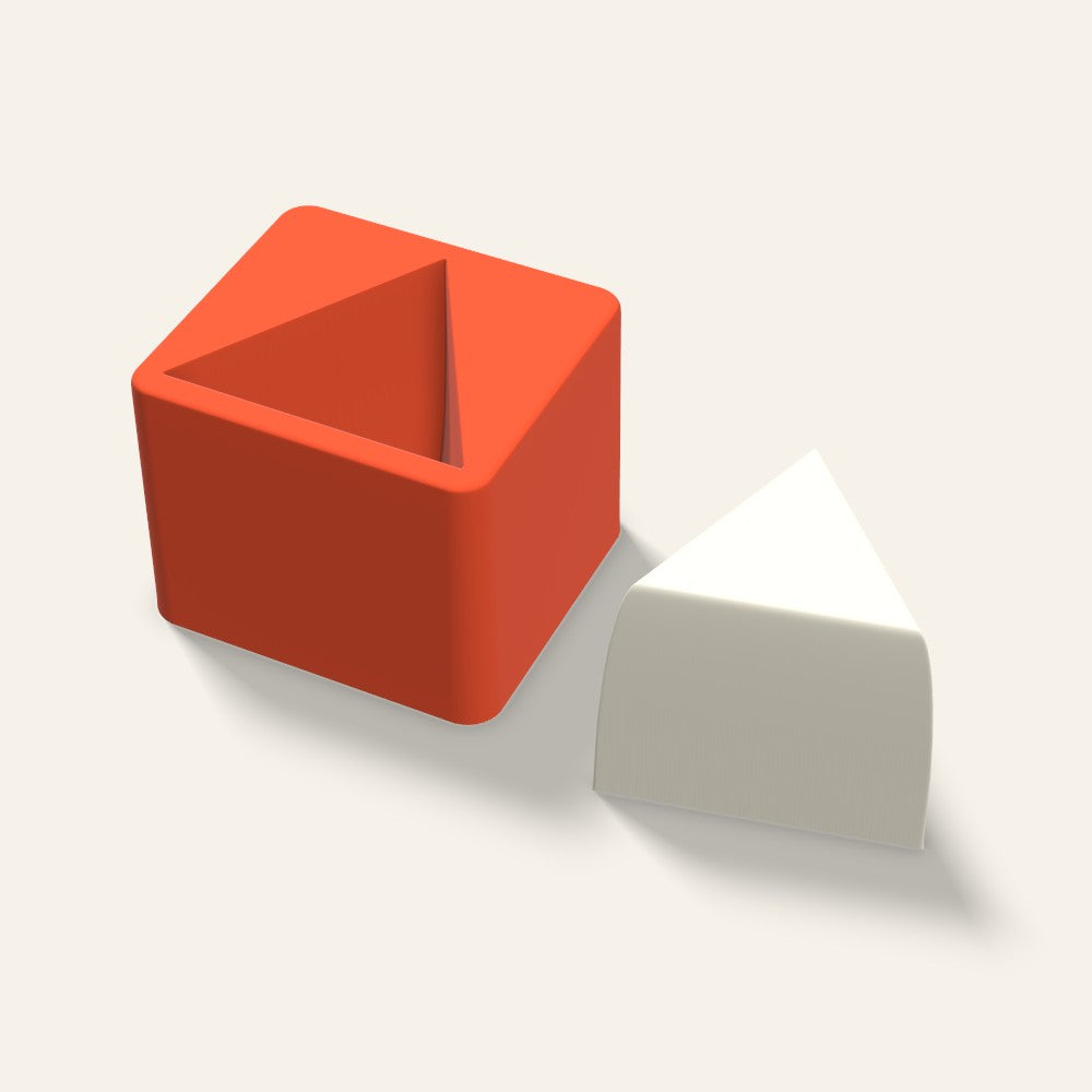Triangle Candle Mold, 3 x 2.5 Inch, 3D render