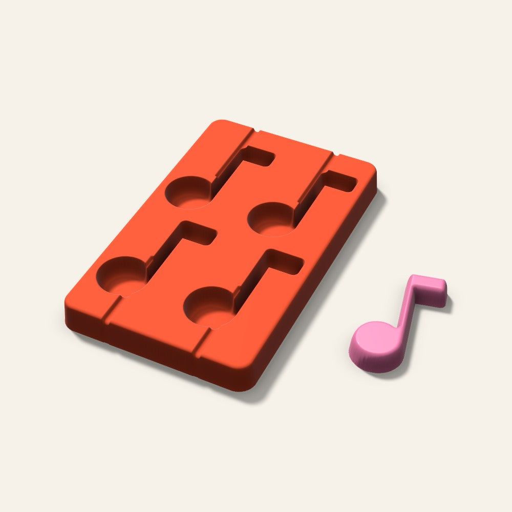 Music Note Lollipop Mold, 2.5 Inch, 4 Cavity, 3D render