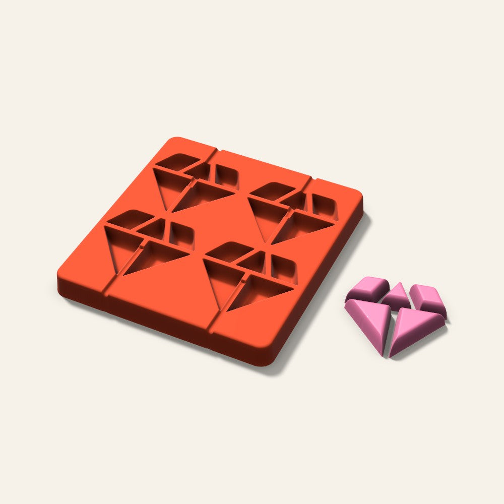 Diamond Lollipop Mold, 2.5 Inch, 4 Cavity, 3D render