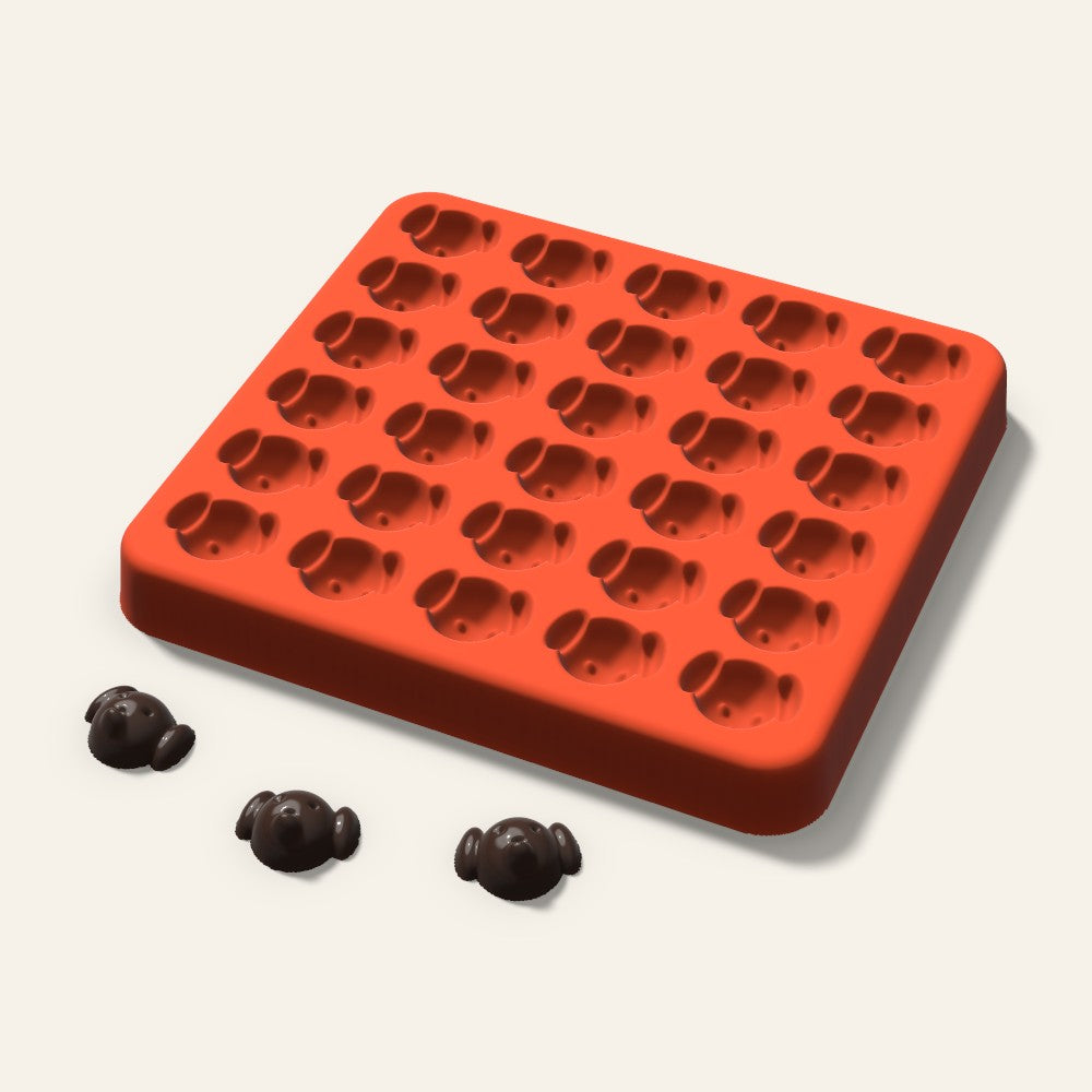 Dog Gummy Mold, 0.75 Inch, 30 Cavity, 3D render