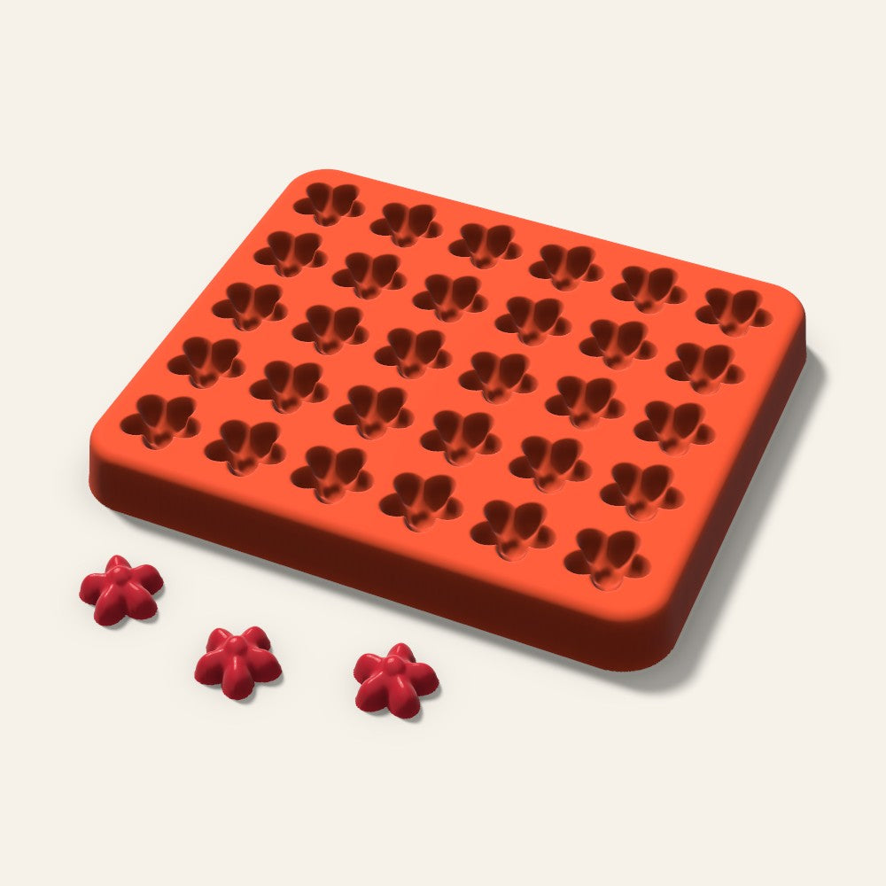 Flower Gummy Mold, 0.5 Inch, 30 Cavity, 3D render