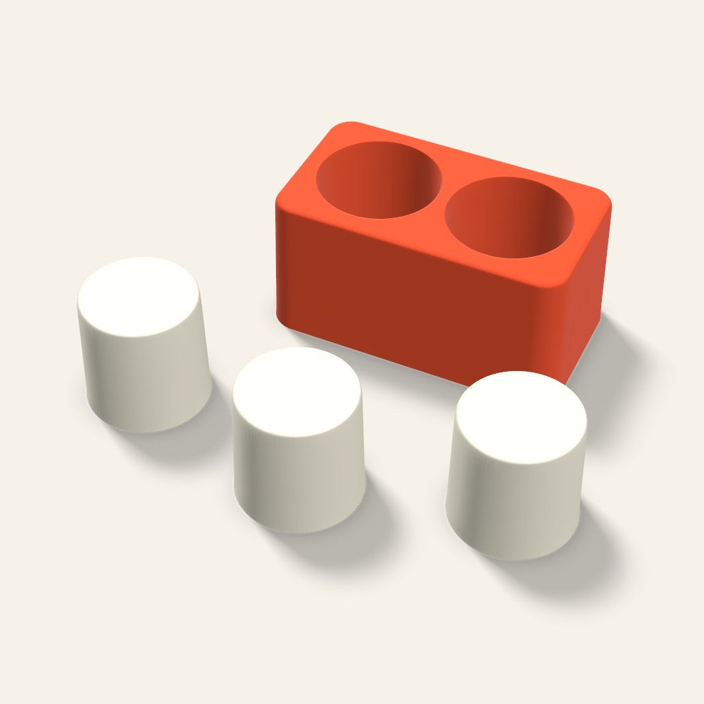 Pillar Votive Candle Mold, 1.5 x 1.5 Inch, 2 Cavity, 3D render
