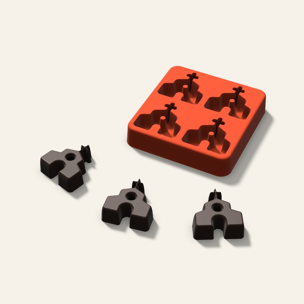 Church Chocolate Mold, 1.5 Inch, 4 Cavity, 3D render