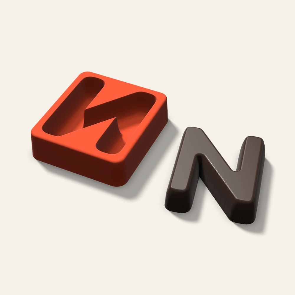 Letter N Mold, 3 Inch, 3D render
