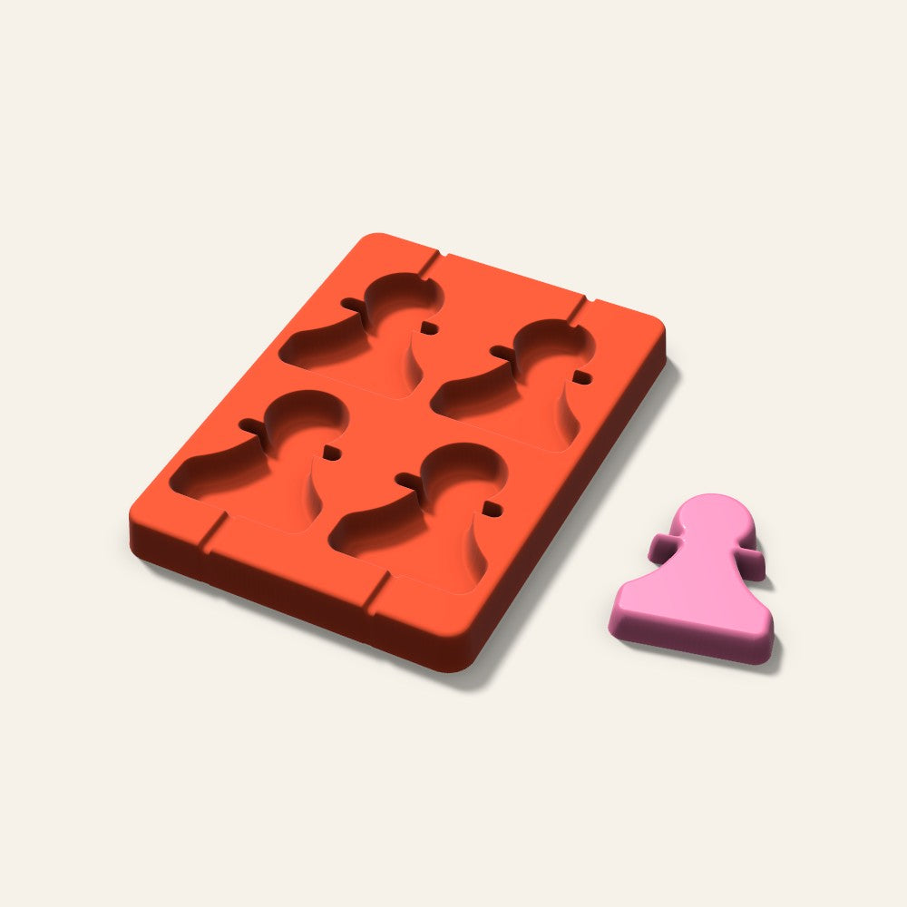 Chess Pawn Lollipop Mold, 2.5 Inch, 4 Cavity, 3D render