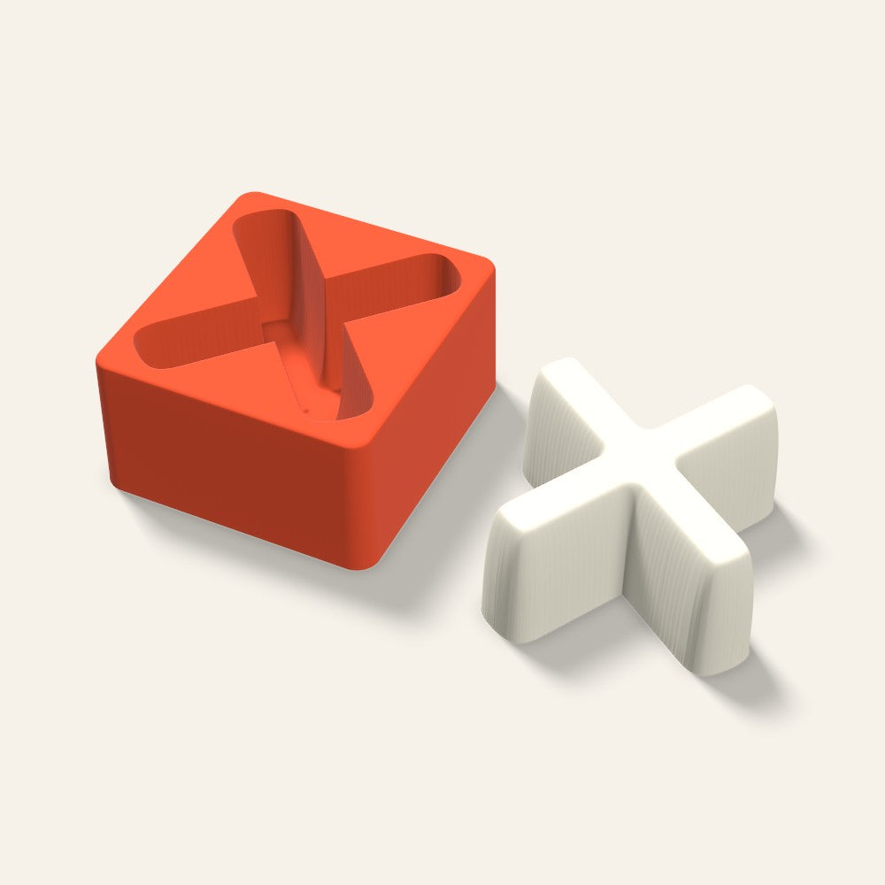 Letter X Candle Mold, 4 x 2 Inch, 3D render