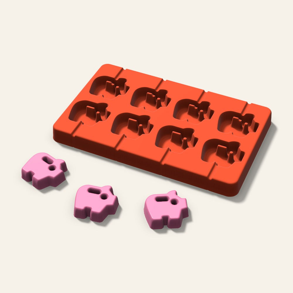 Piggy Bank Lollipop Mold, 1.5 Inch, 8 Cavity, 3D render