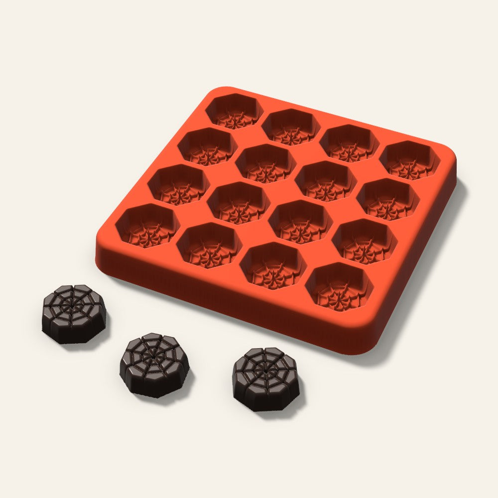 Spider Web Gummy Mold, 0.75 Inch, 16 Cavity, 3D render