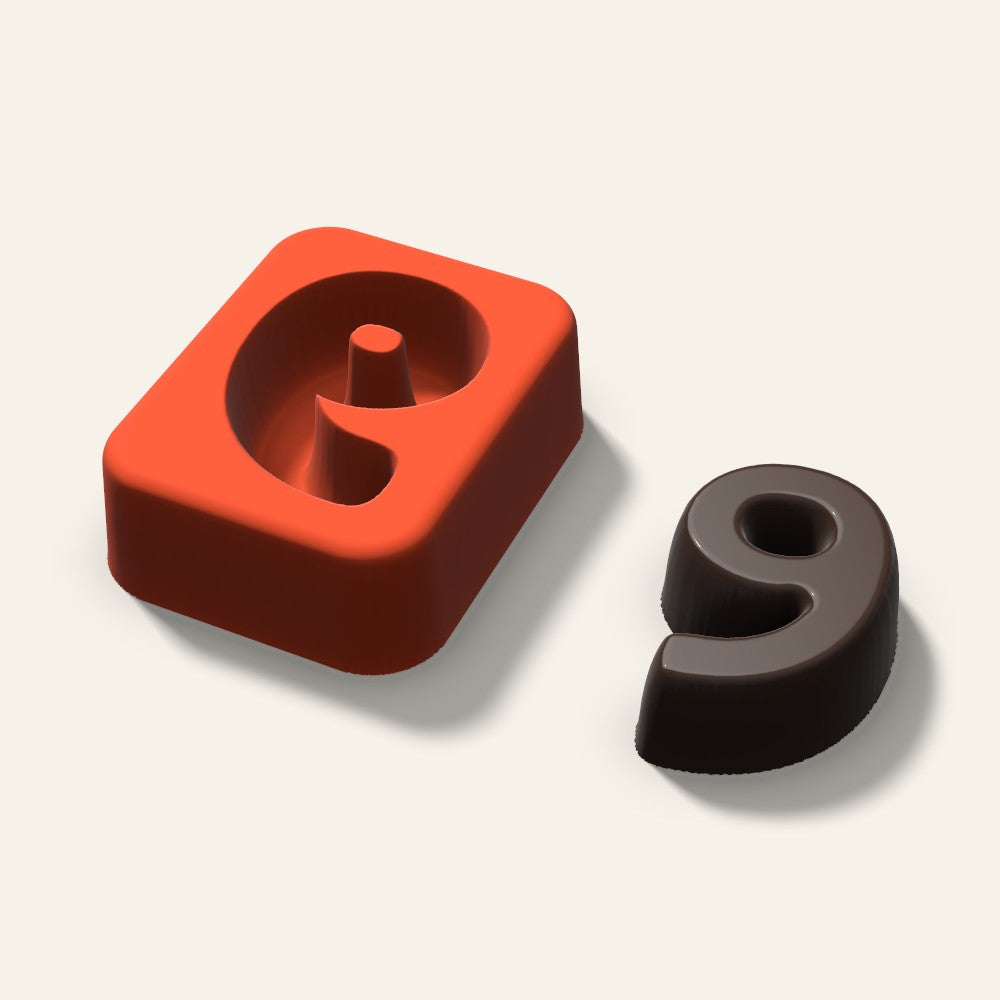 Number 9 Mold, 1.5 Inch, 3D render