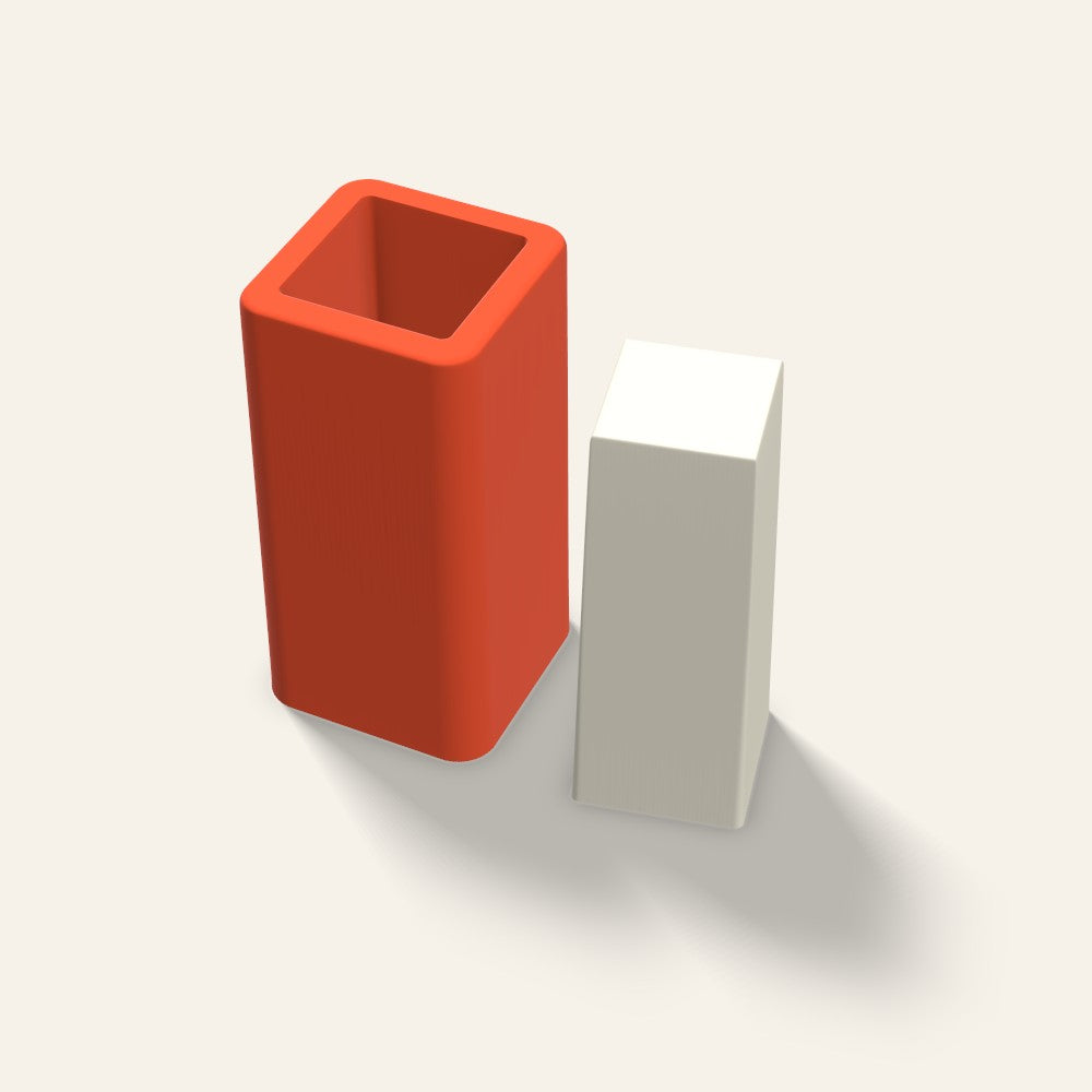 Square Pillar Candle Mold, 1.5 x 4 Inch, 3D render