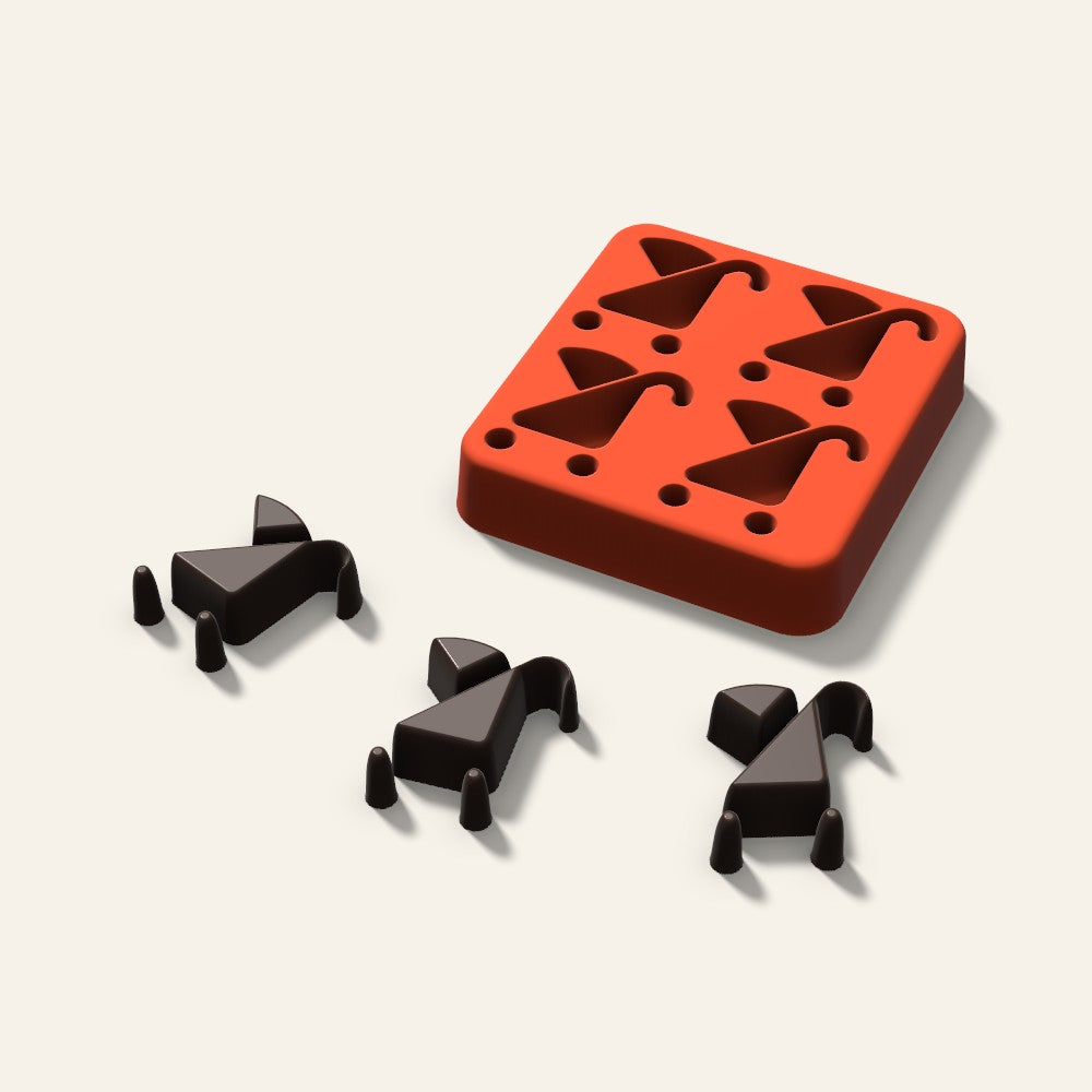 Stroller Candy Mold, 1.25 Inch, 4 Cavity, 3D render