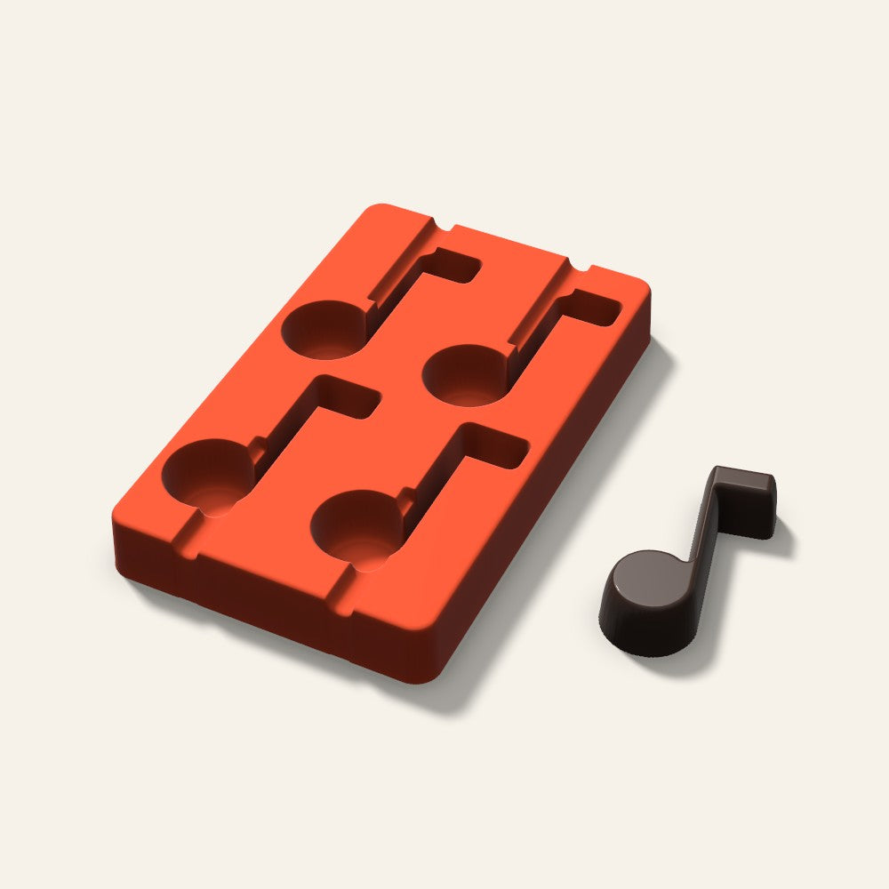 Music Note Cakesicle Mold, 3 Inch, 4 Cavity, 3D render