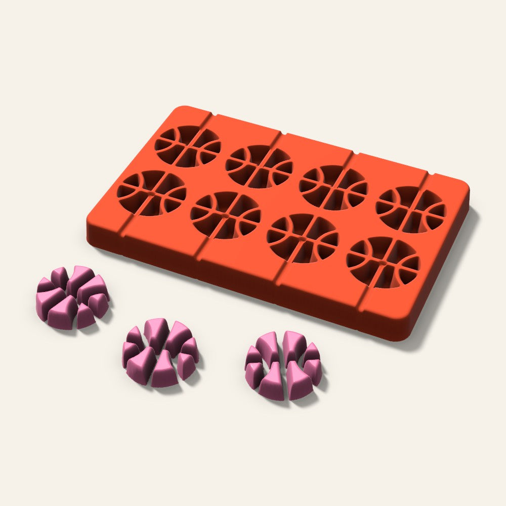 Basketball Lollipop Mold, 1.5 Inch, 8 Cavity, 3D render
