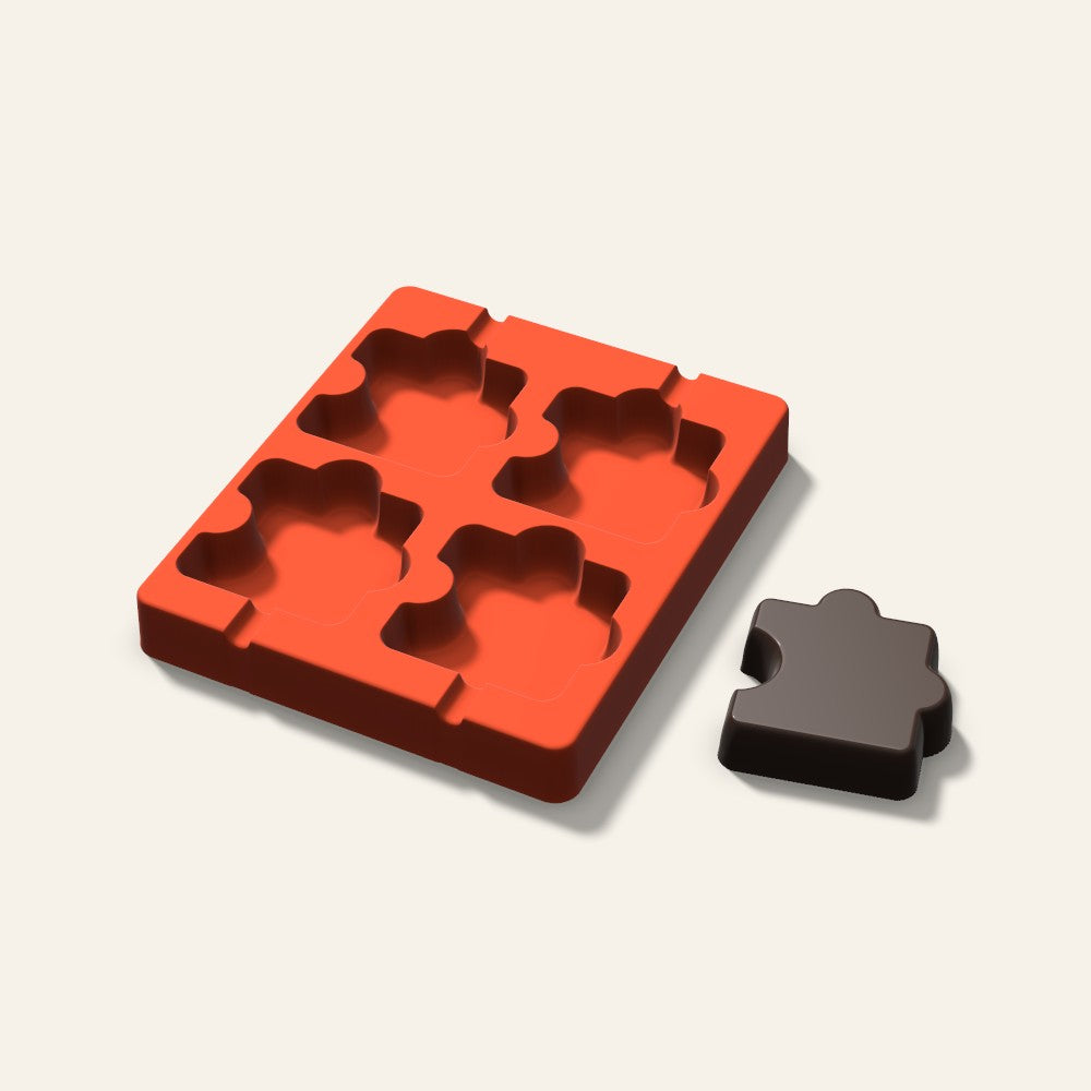 Puzzle Cakesicle Mold, 3 Inch, 4 Cavity, 3D render