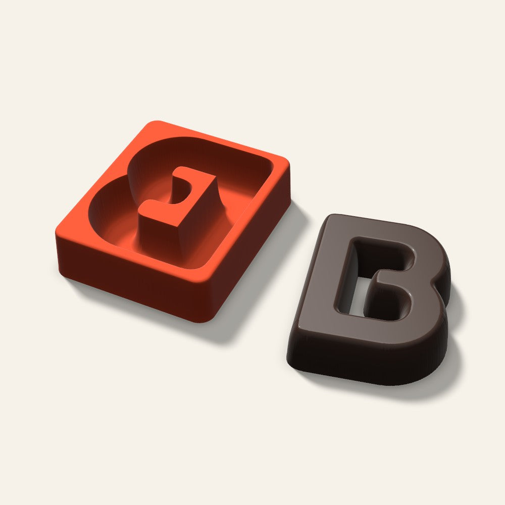 Letter B Mold, 4 Inch, 3D render