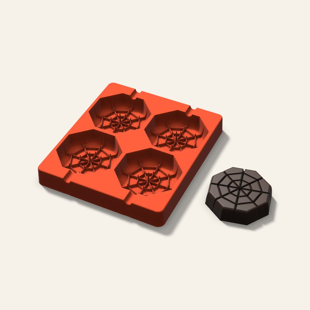 Spider Web Cakesicle Mold, 3 Inch, 4 Cavity, 3D render
