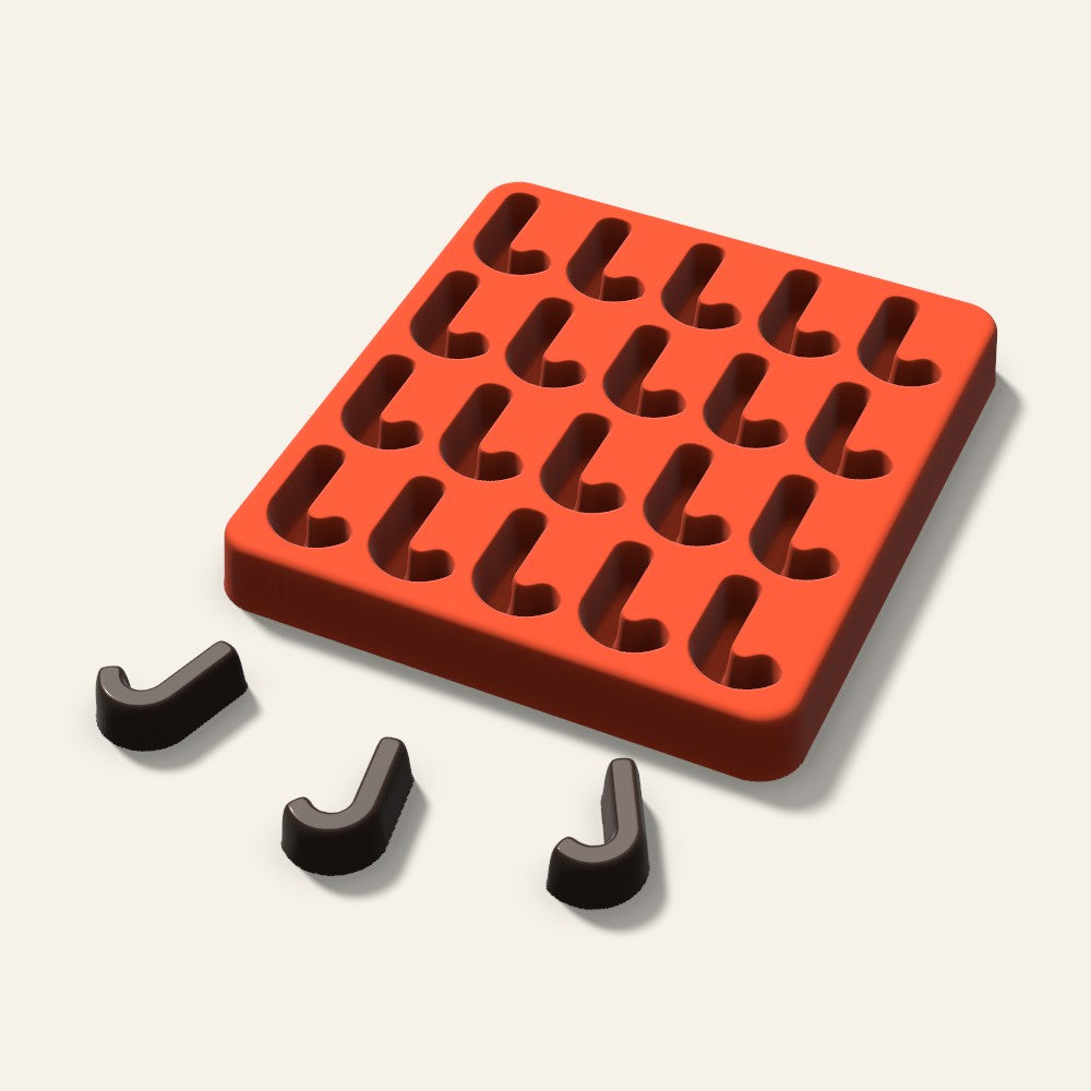 Letter J Candy Mold, 1 Inch, 20 Cavity, 3D render