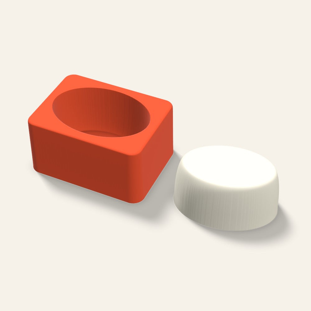 Oval Candle Mold, 3 x 1.5 Inch, 3D render