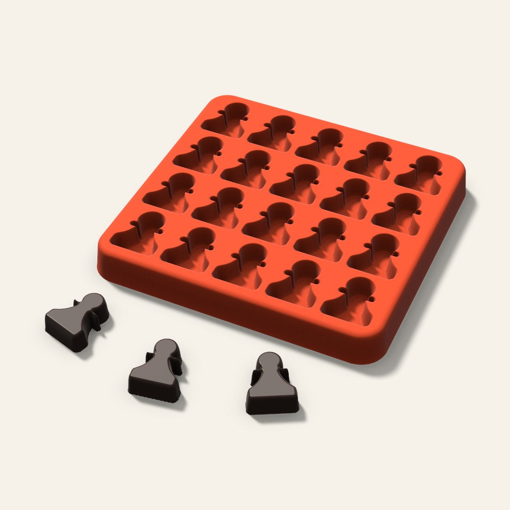 Chess Pawn Gummy Mold, 0.75 Inch, 20 Cavity, 3D render