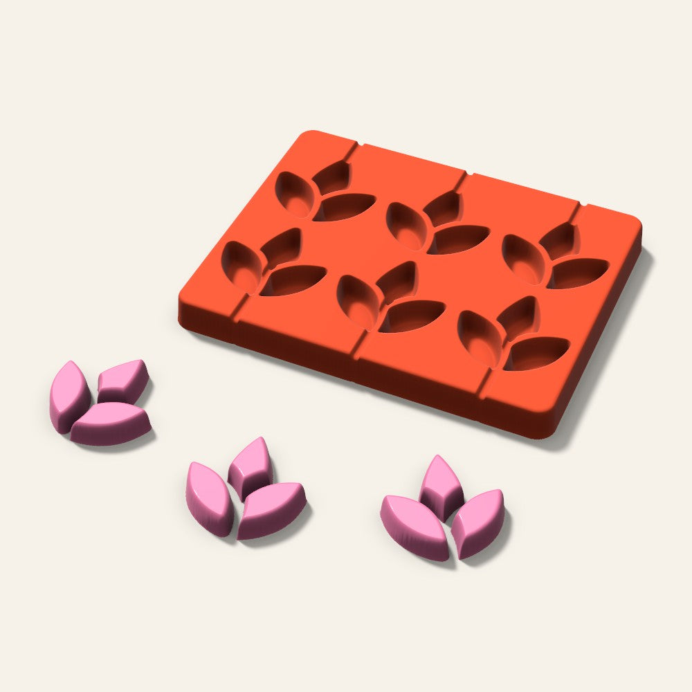 Lotus Lollipop Mold, 2 Inch, 6 Cavity, 3D render