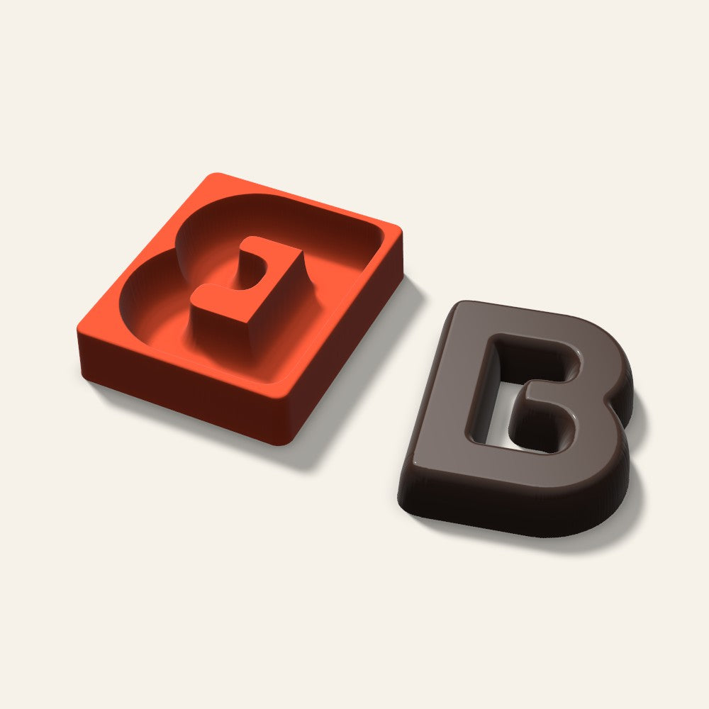 Letter B Mold, 6 Inch, 3D render