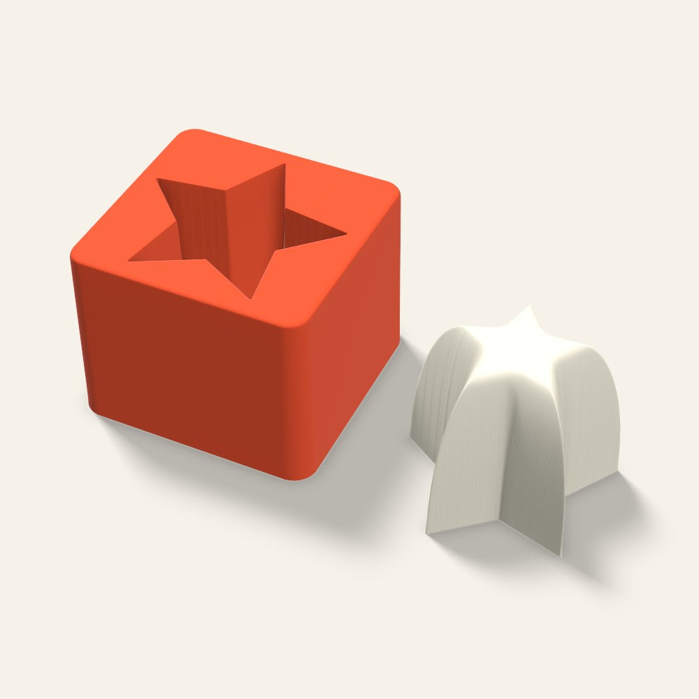 Star Candle Mold, 3 x 2.5 Inch, 3D render