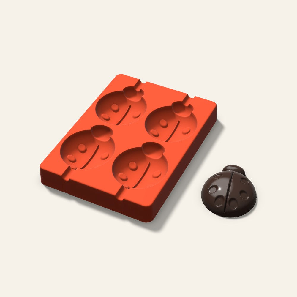 Ladybug Cakesicle Mold, 3 Inch, 4 Cavity, 3D render