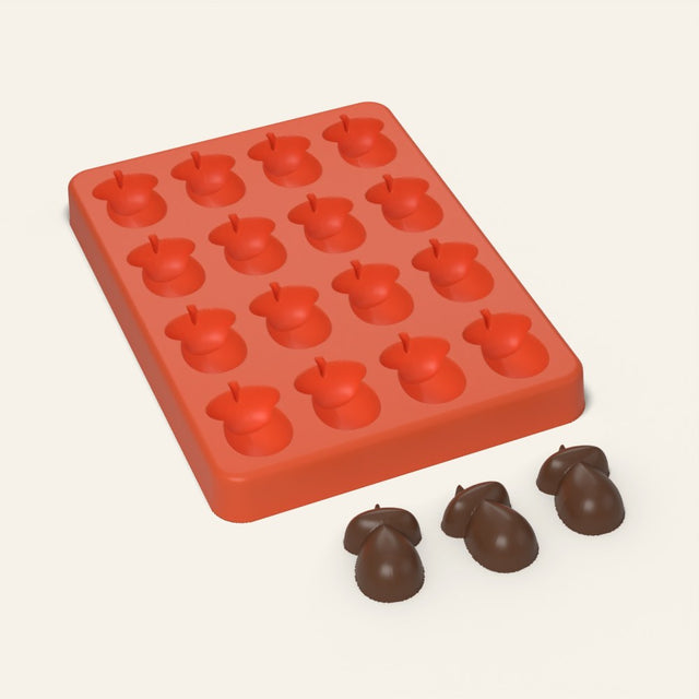 Acorn Candy Mold, 16 Cavity, 3D render