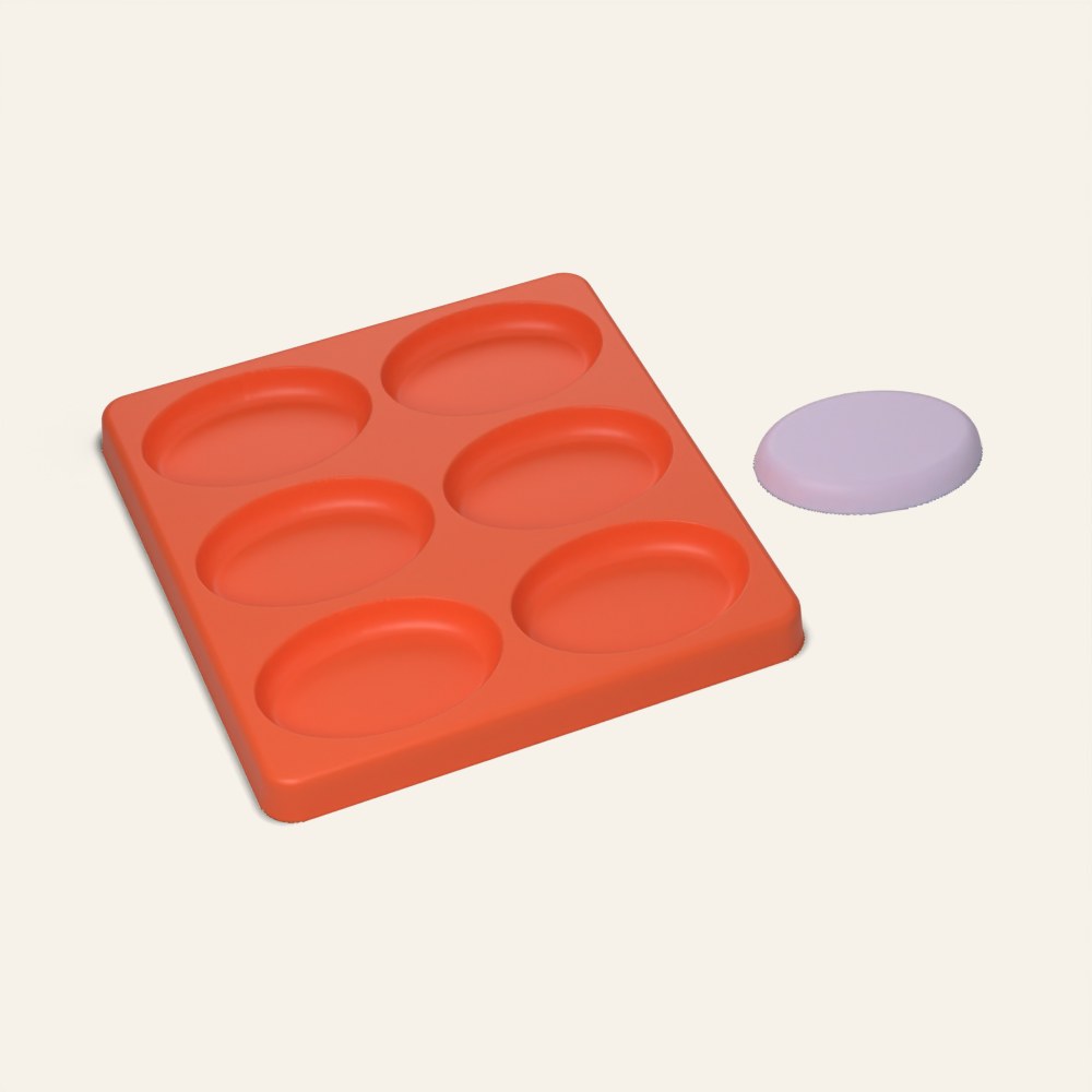 Aroma Tablet Mold, Oval, 6 Cavity, 3D render