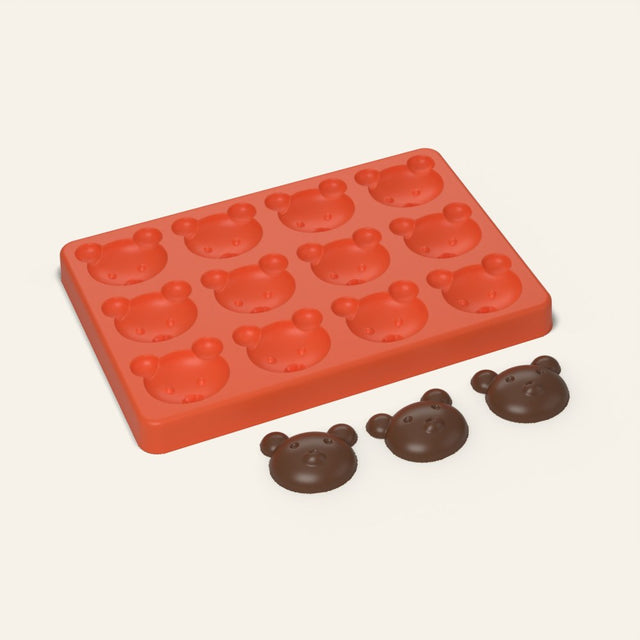 Bear Face Mold, 12 Cavity, 3D render