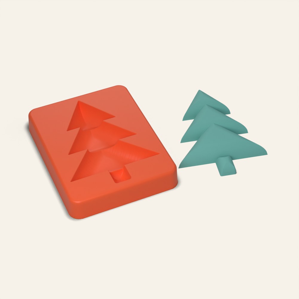 Christmas Tree Freshie Mold, 3D render