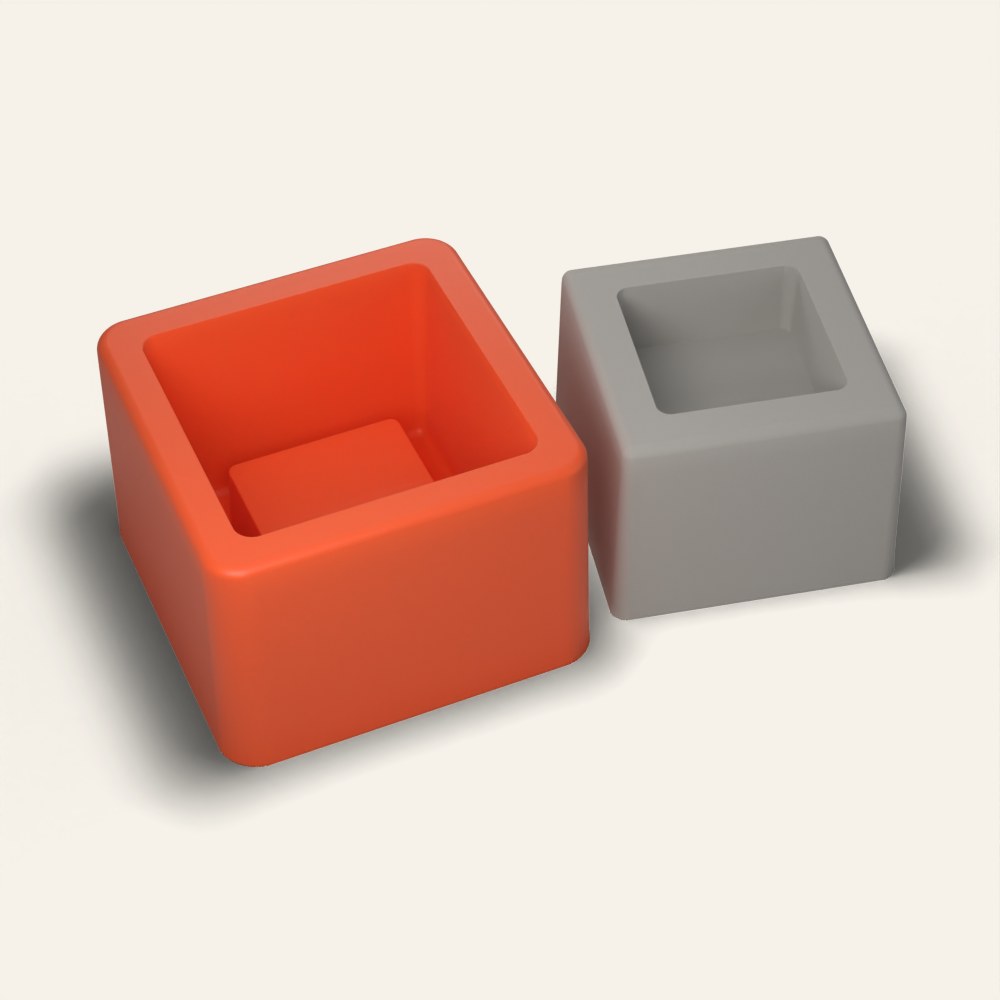 Cube Tealight Holder Mold, 3D render