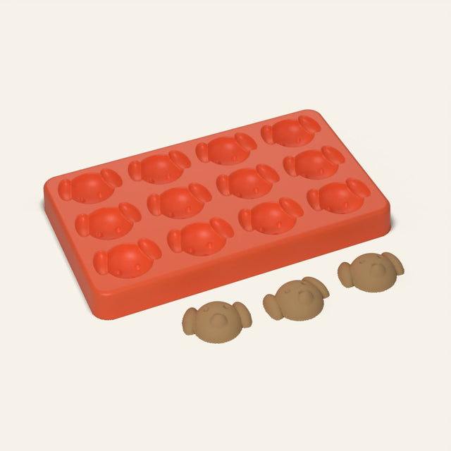 Dog Face Treat Mold, 12 Cavity, 3D render