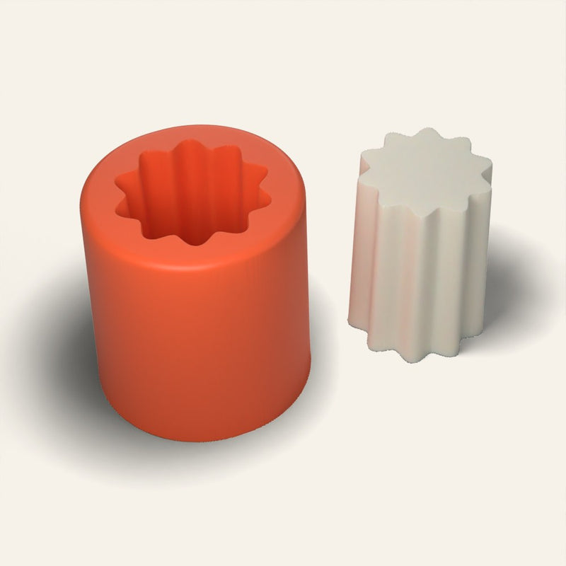 Fluted Pillar Candle Mold, 1.5 x 2 Inch