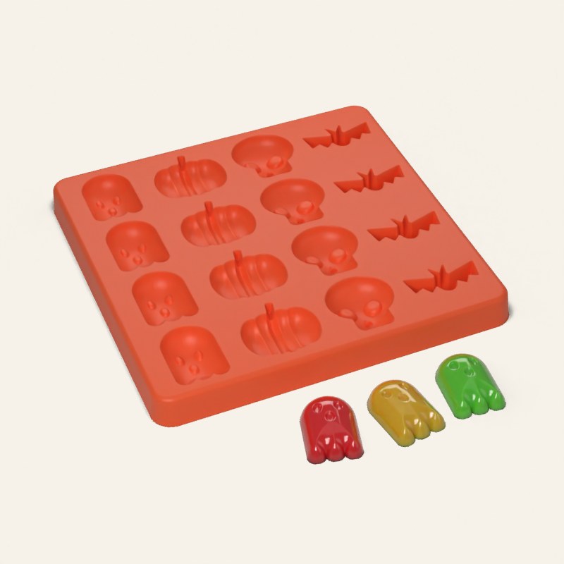 Halloween Mix Candy Mold, 16 Cavity, 3D render