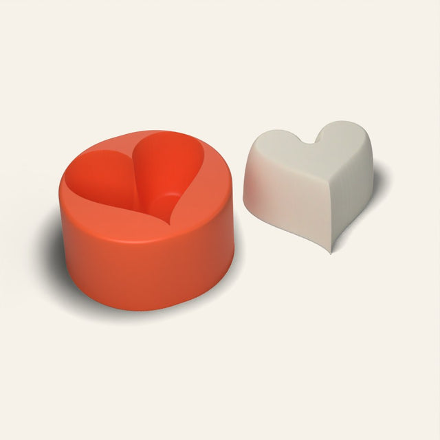 Heart Pillar Candle Mold, 3D render