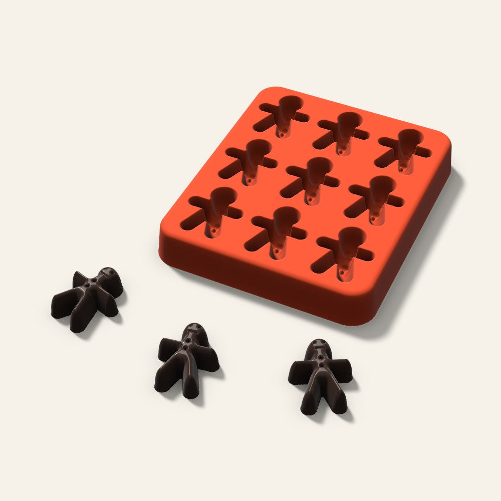 Gingerbread Candy Mold, 1 Inch, 9 Cavity, 3D render