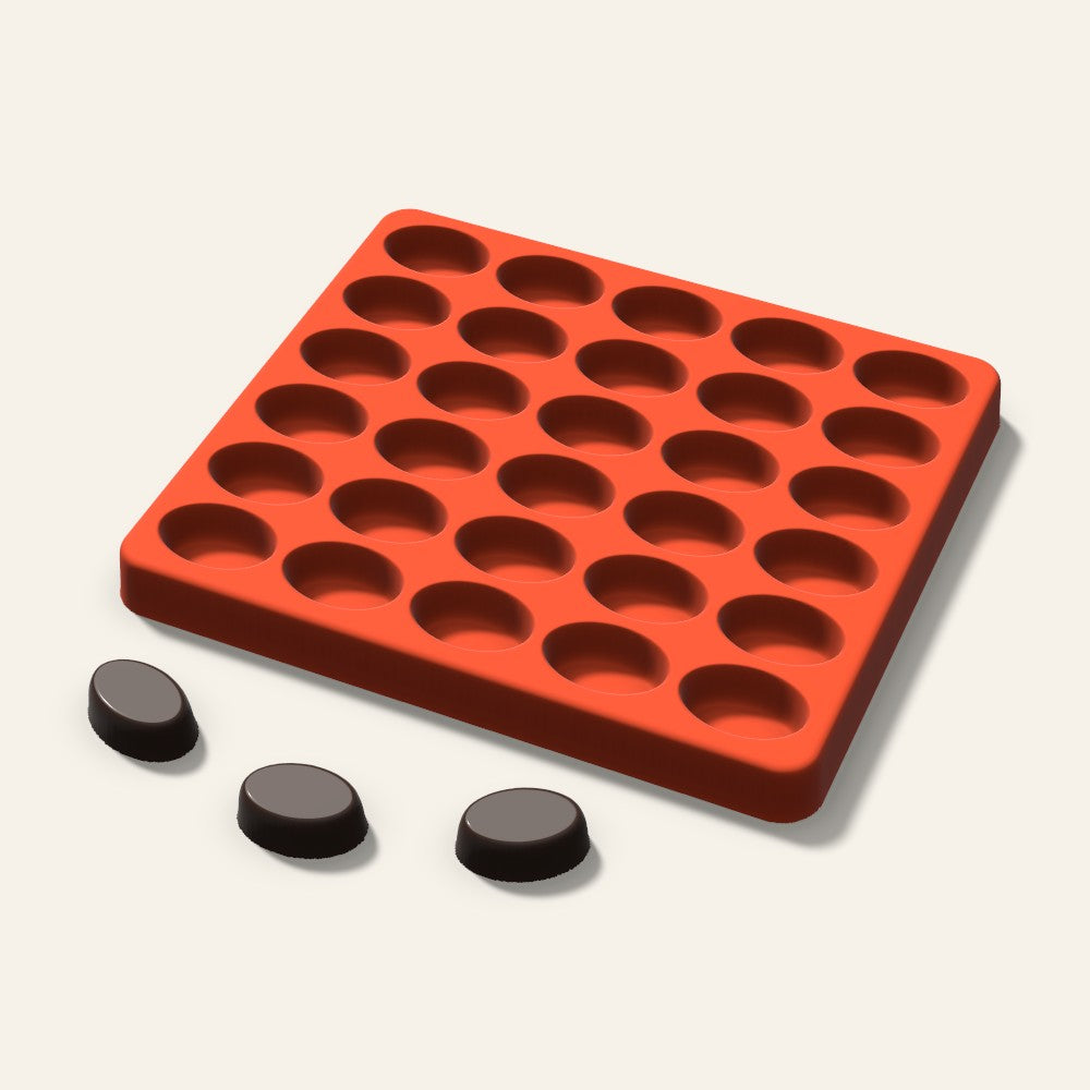 Oval Candy Mold, 1 Inch, 30 Cavity, 3D render