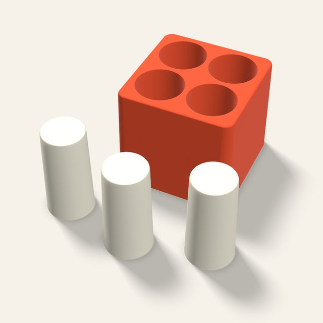 Pillar Votive Candle Mold, 1.5 x 3 Inch, 4 Cavity, 3D render