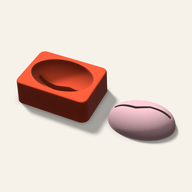 Coffee Bean Soap Mold, 3 Inch, 3D render