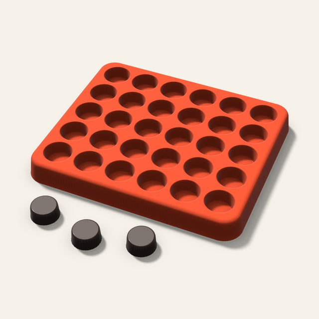 Round Puck Gummy Mold, 0.5 Inch, 30 Cavity, 3D render