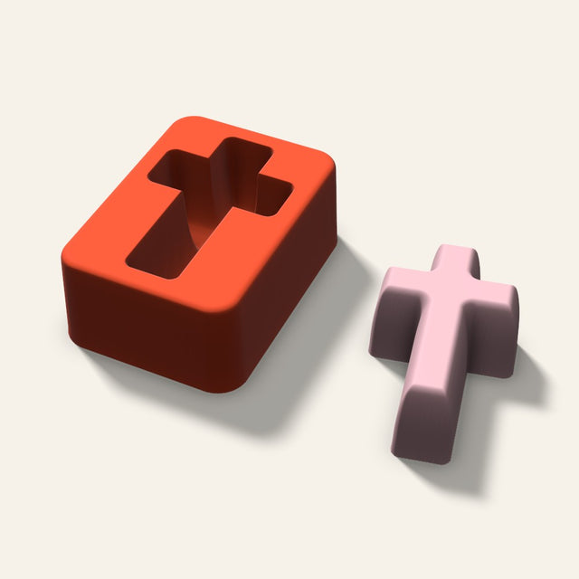 Cross Soap Mold, 2.5 Inch, 3D render