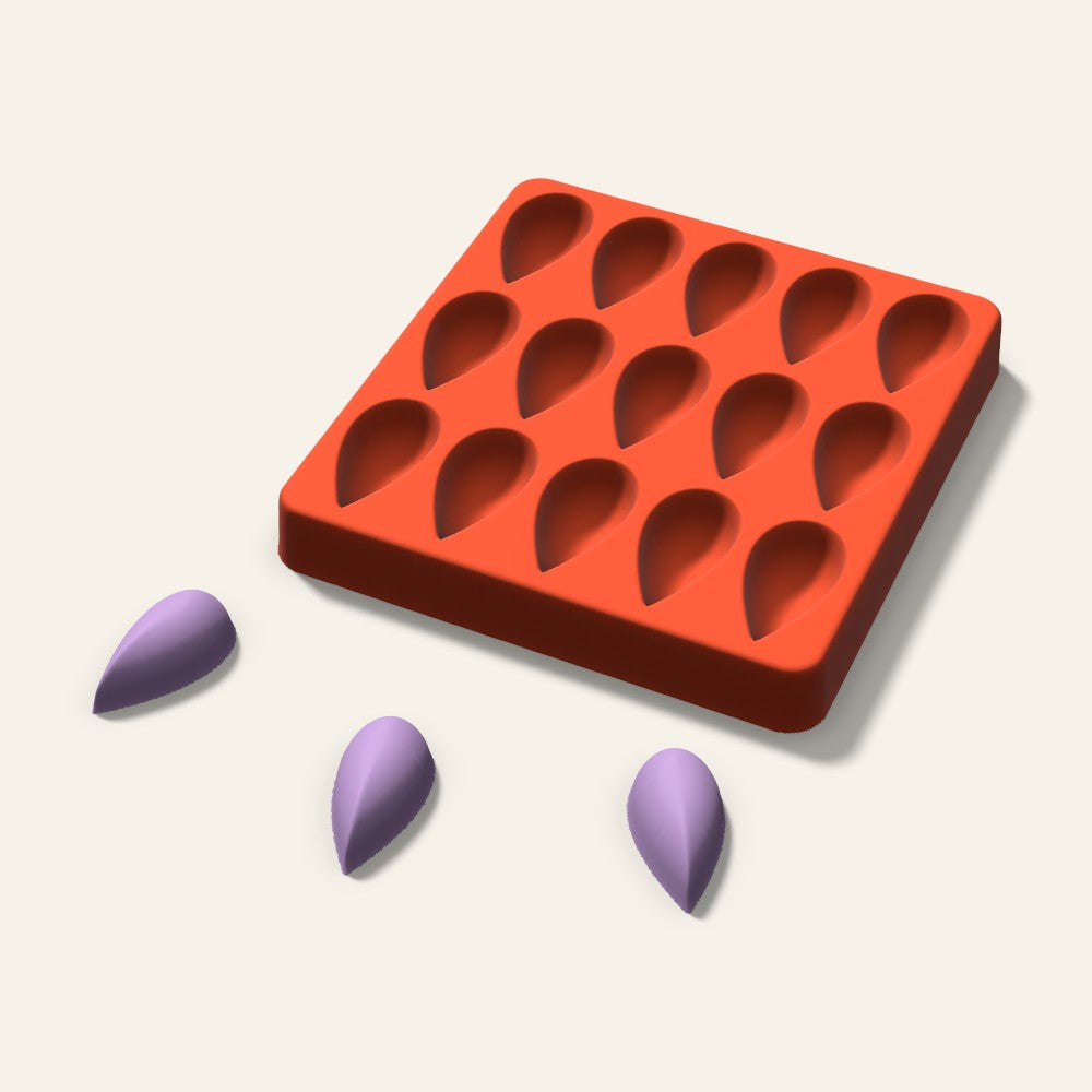 Teardrop Wax Melt Mold, 1.5 Inch, 15 Cavity, 3D render