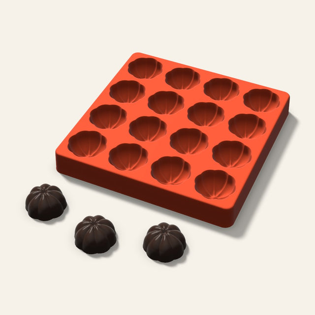 3D Pumpkin Chocolate Mold, 1.5 Inch, 16 Cavity, 3D render
