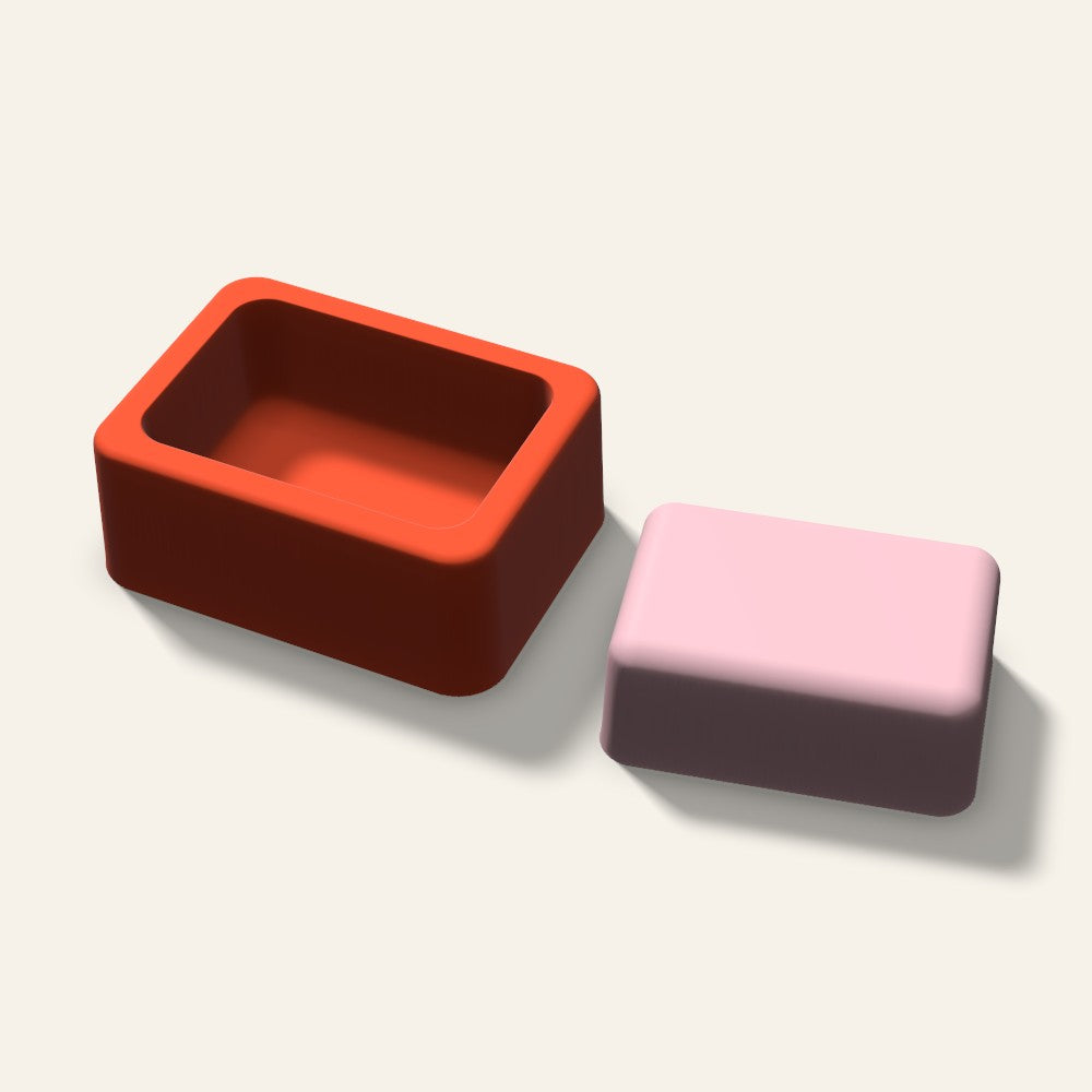 Rounded Rectangle Soap Mold, 2.5 Inch, 3D render
