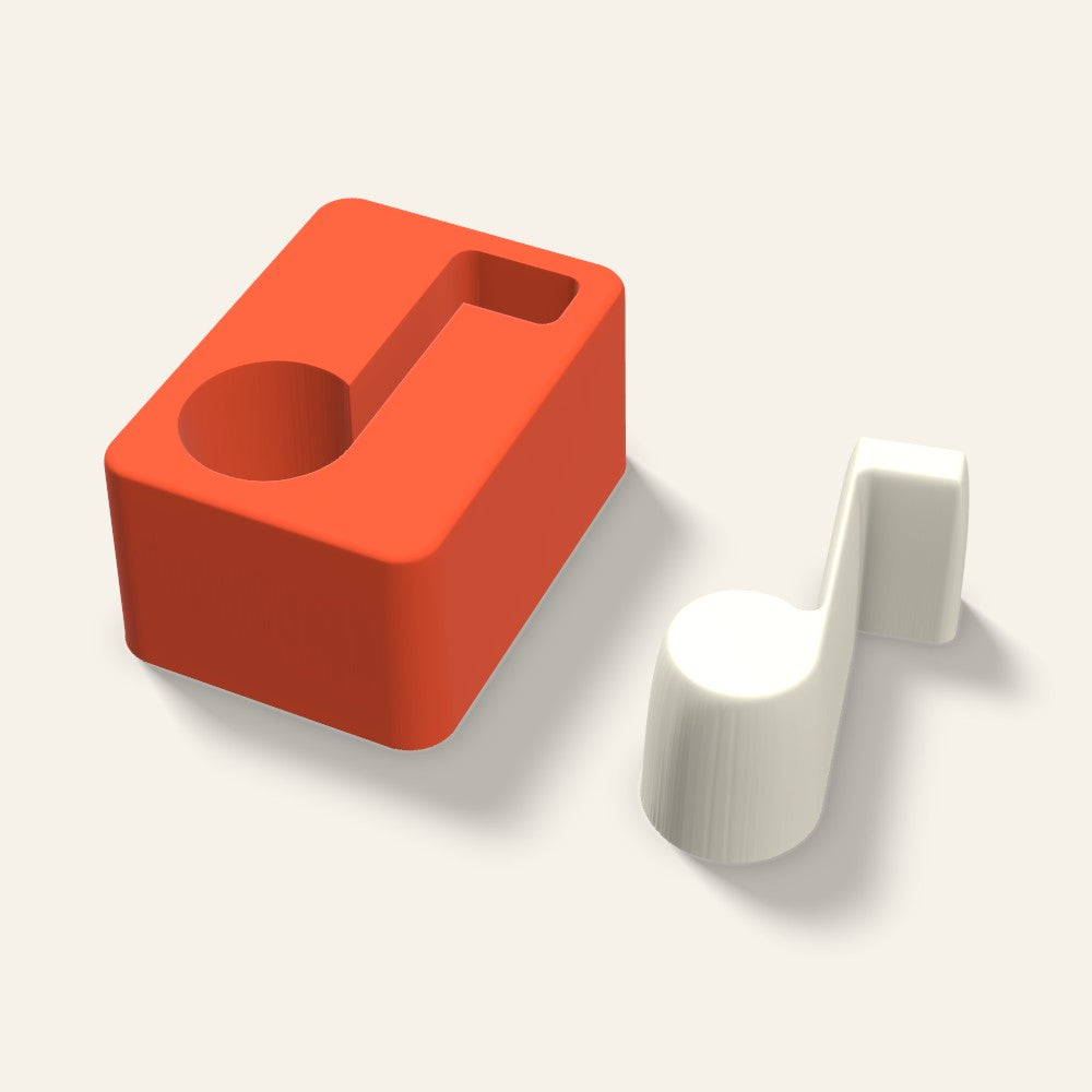 Music Note Candle Mold, 3 x 1.5 Inch, 3D render