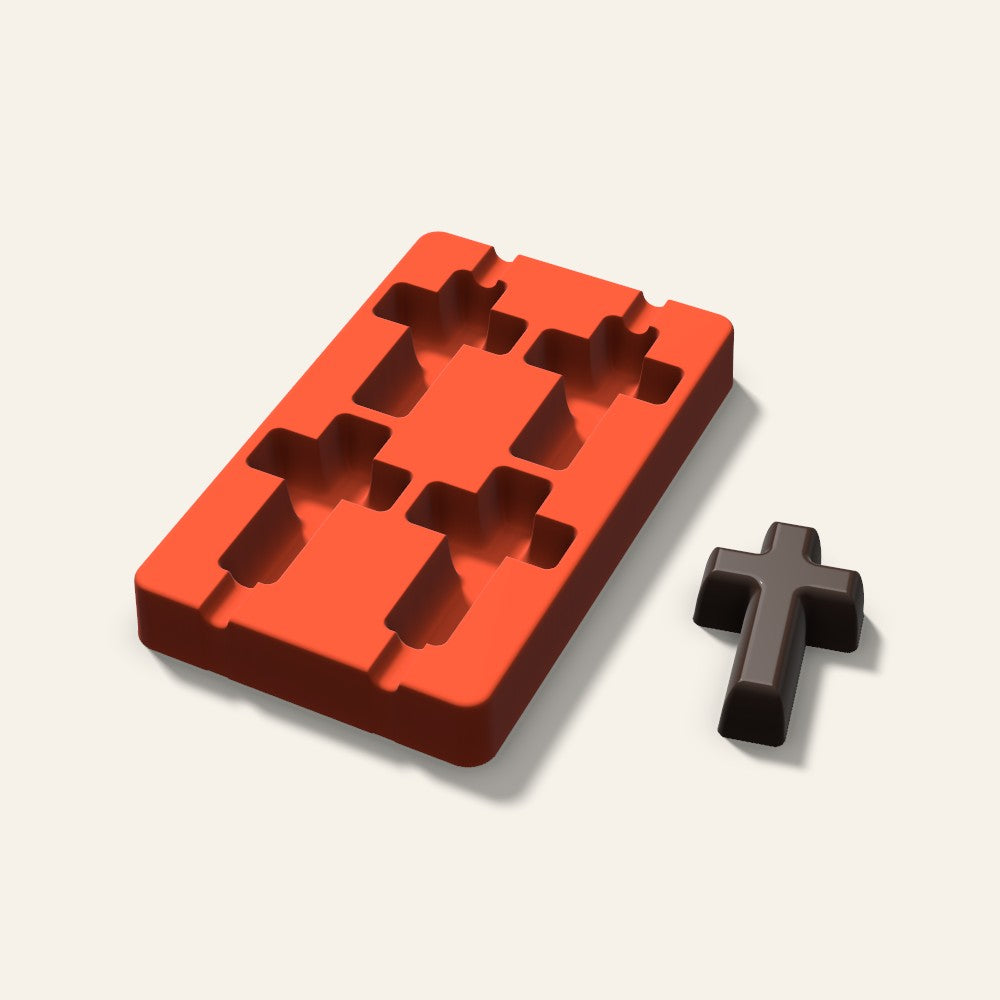 Cross Cakesicle Mold, 3 Inch, 4 Cavity, 3D render
